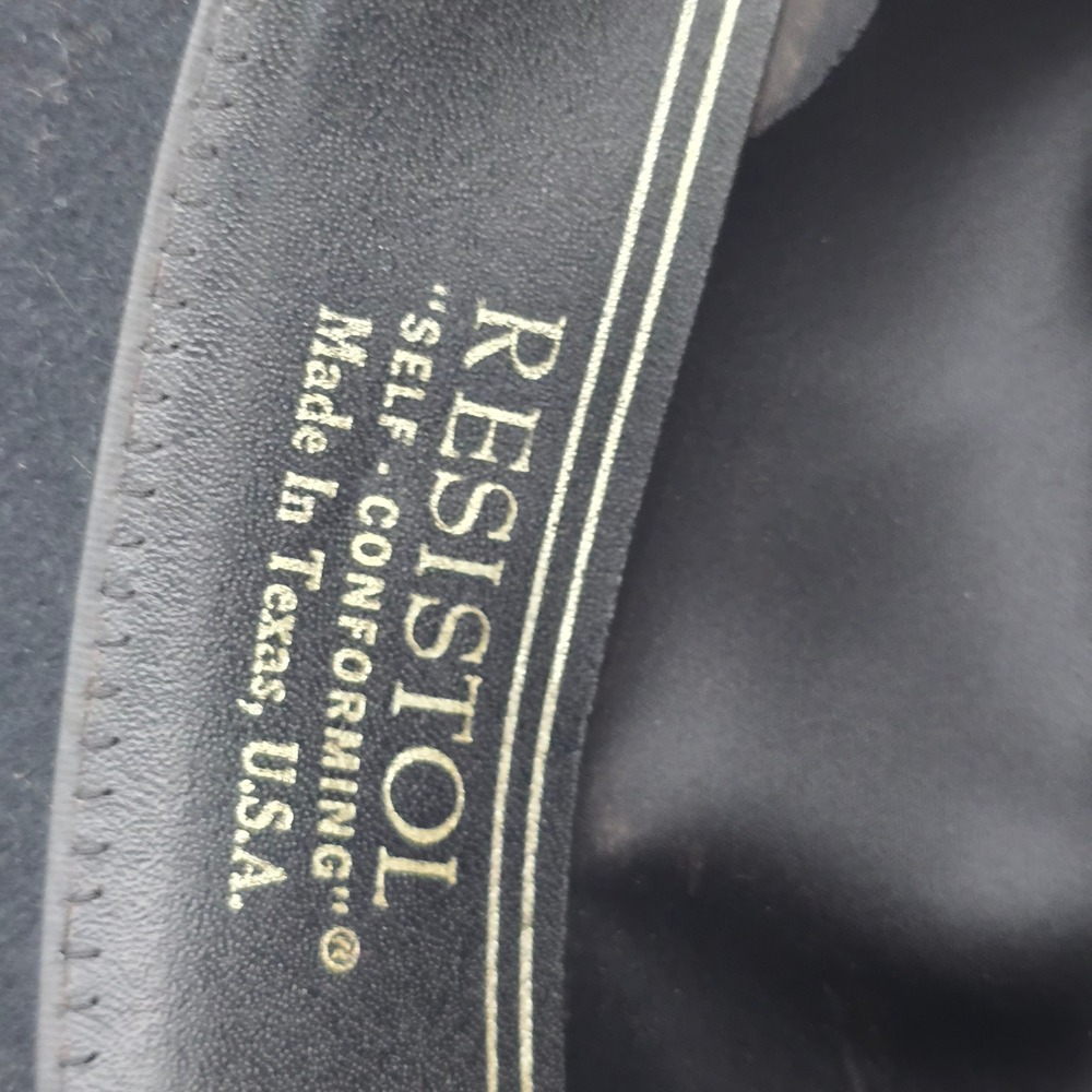 Vtg Resistol 4X Beaver Self-Conforming Cowboy Hat Black 7 5/8 Made Texas USA - Picture 2 of 12